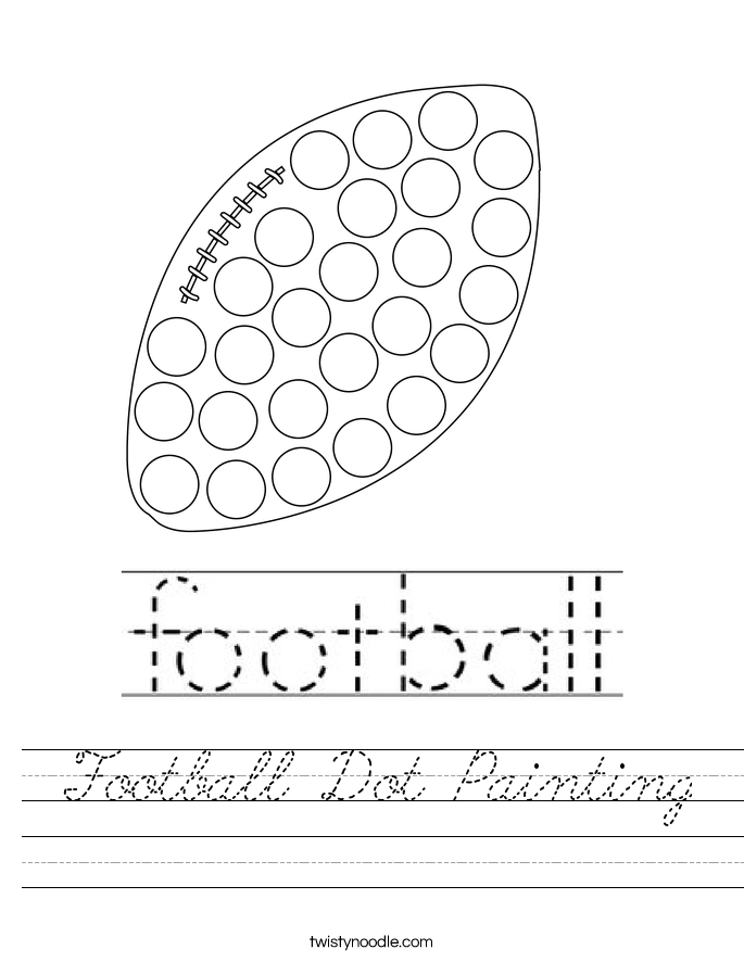 Football Dot Painting Worksheet