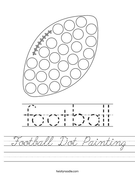 Football Dot Painting Worksheet