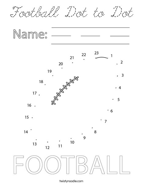 Football Dot to Dot Coloring Page