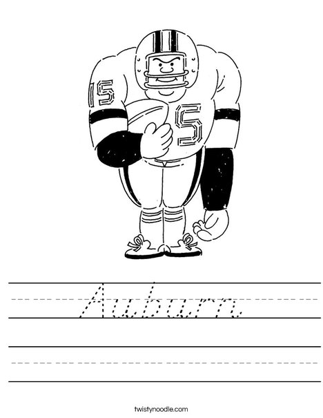 Big Football Player Worksheet
