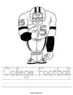 College Football Handwriting Sheet