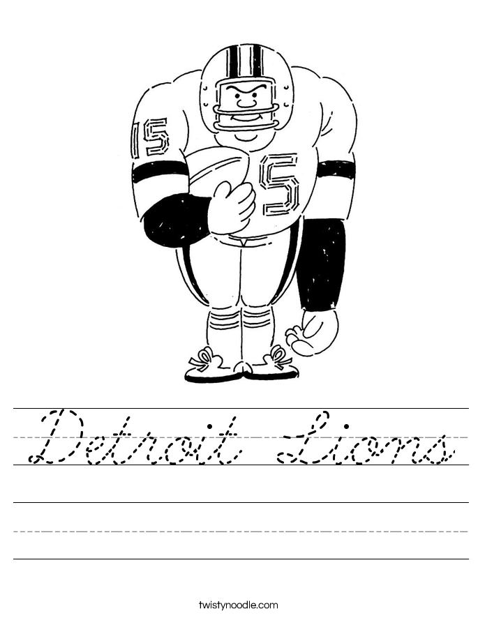 Detroit Lions Worksheet