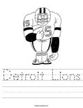 Detroit Lions Worksheet
