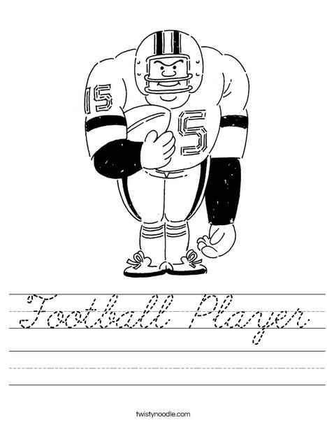 Big Football Player Worksheet