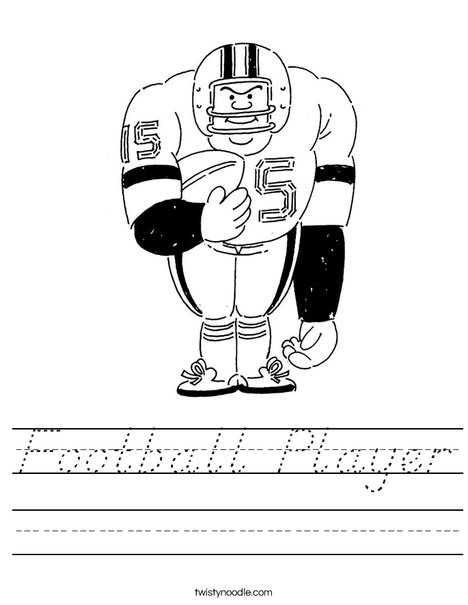 Big Football Player Worksheet