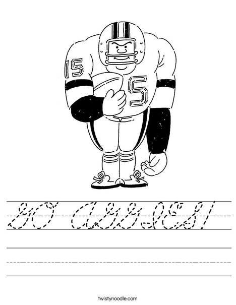 Big Football Player Worksheet