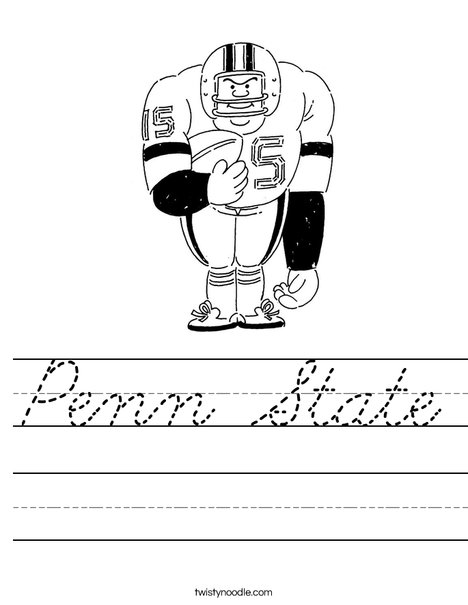 Big Football Player Worksheet