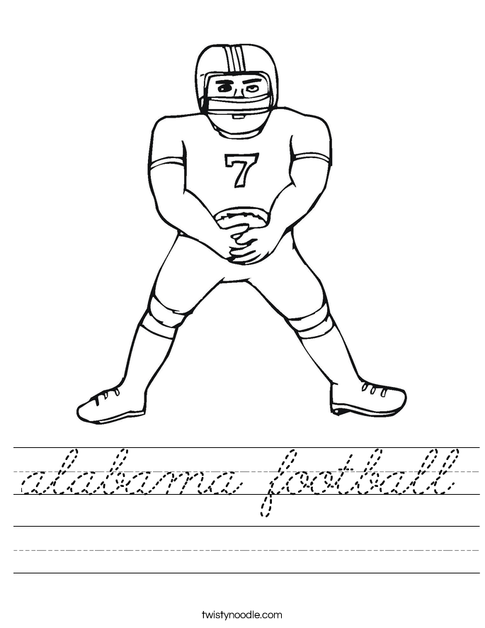 alabama football Worksheet