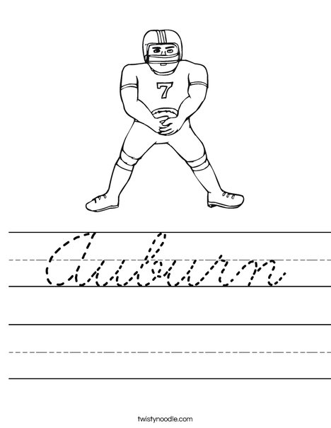 Football Player Worksheet