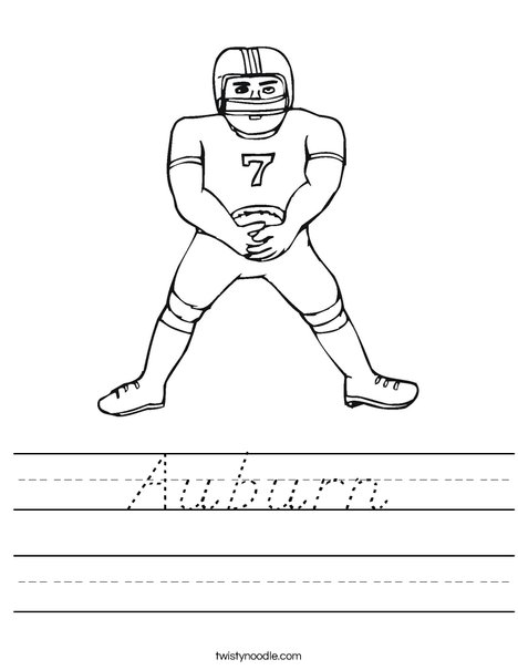 Football Player Worksheet