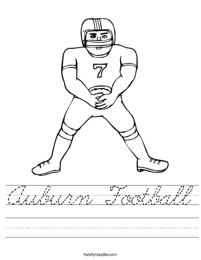 Auburn Football Worksheet