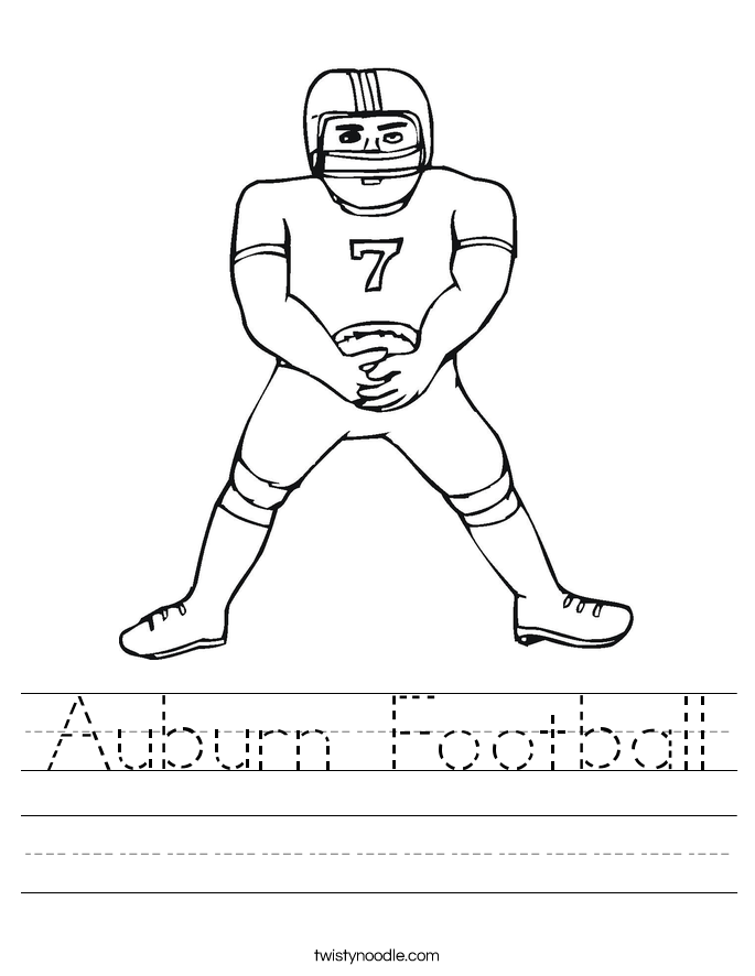 Auburn Football Worksheet