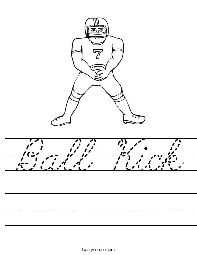 Ball Kick Worksheet