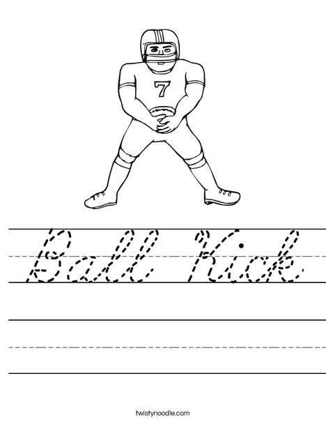Football Player Worksheet