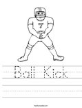 Ball Kick Worksheet