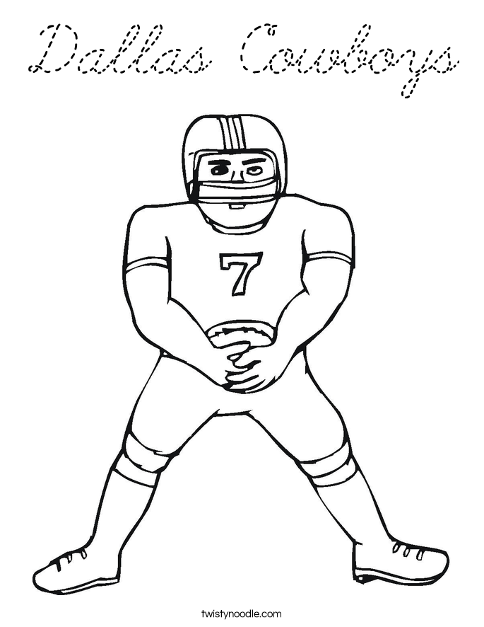 dallas cowboys coloring page cursive twisty noodle