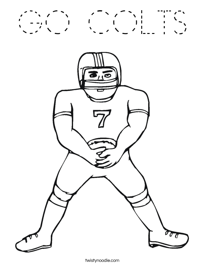 GO COLTS Coloring Page
