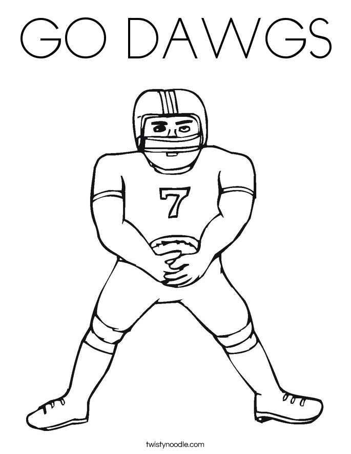 GO DAWGS Coloring Page