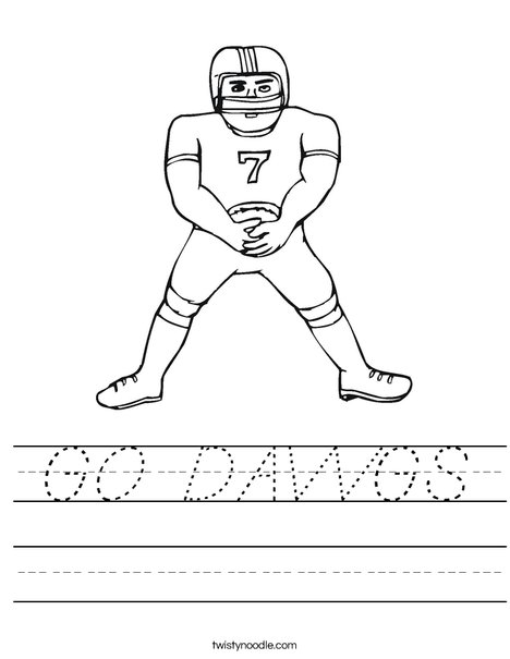 Football Player Worksheet