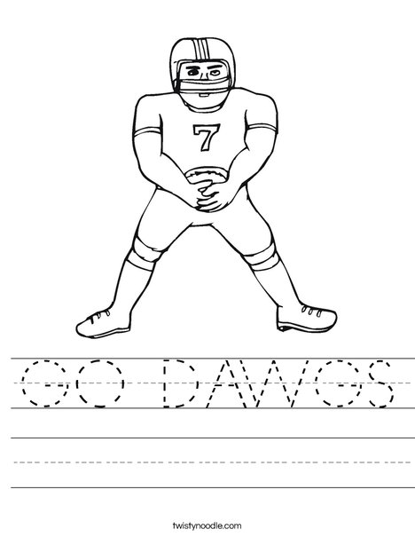 Football Player Worksheet