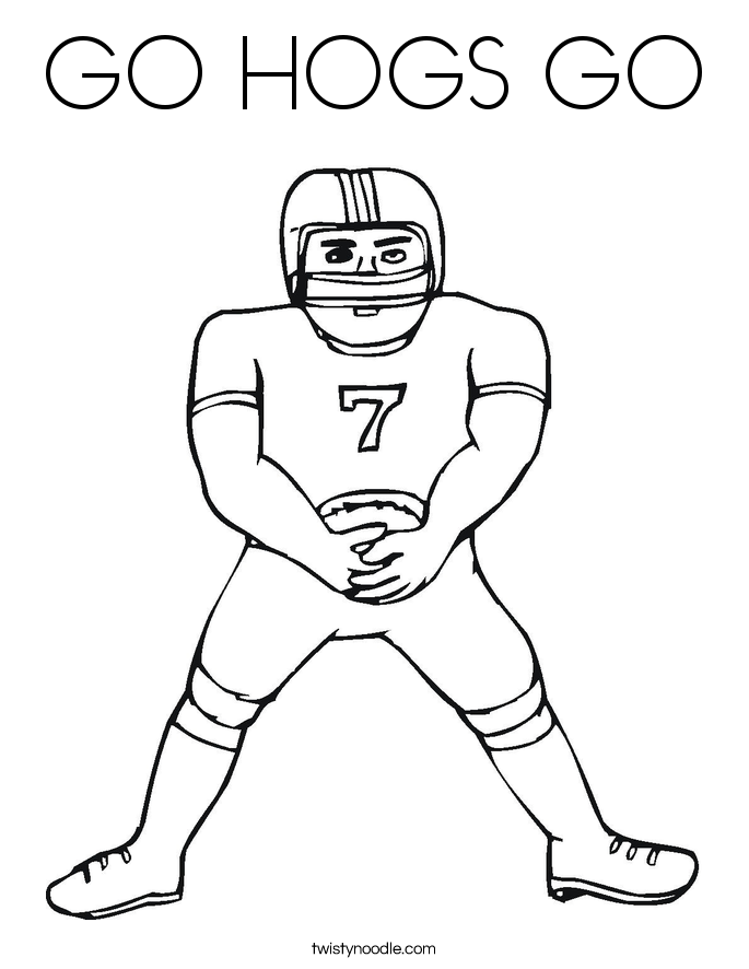 GO HOGS GO Coloring Page