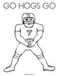 GO HOGS GO Coloring Page
