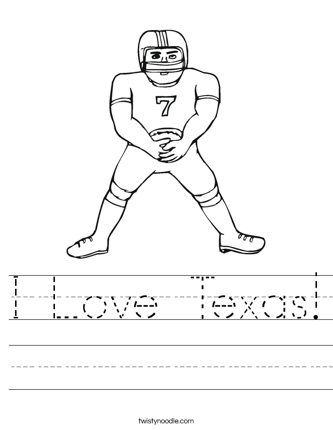 I Love Texas Worksheet - Twisty Noodle