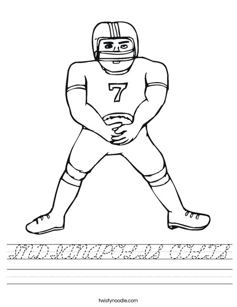 Football Player Worksheet