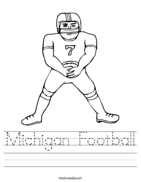 michigan football worksheet twisty noodle