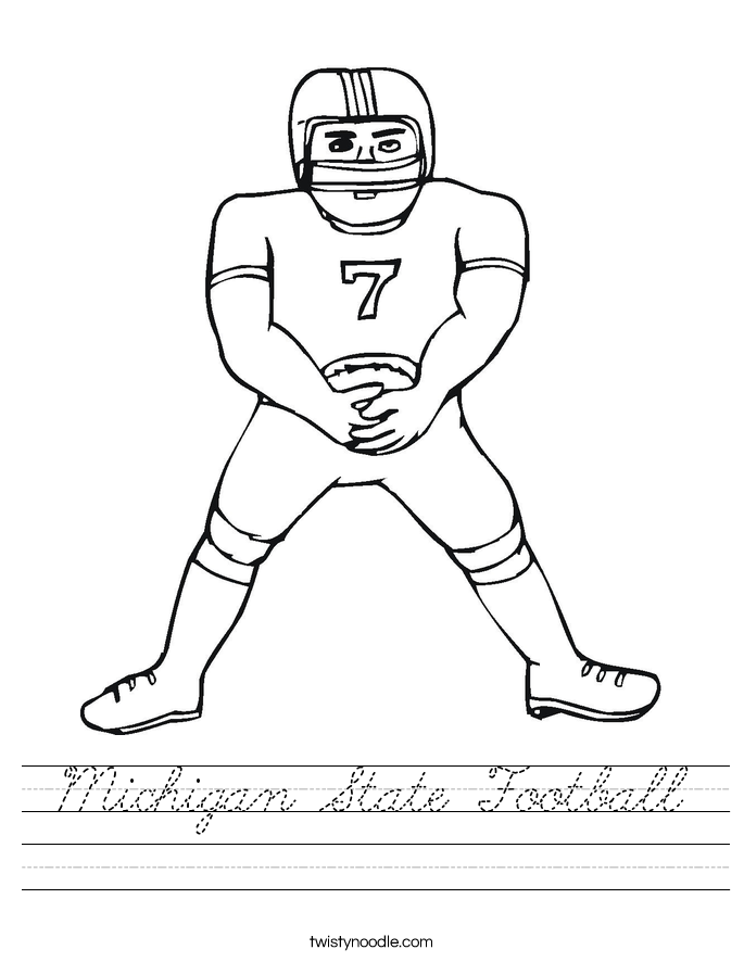 Michigan State Football Worksheet