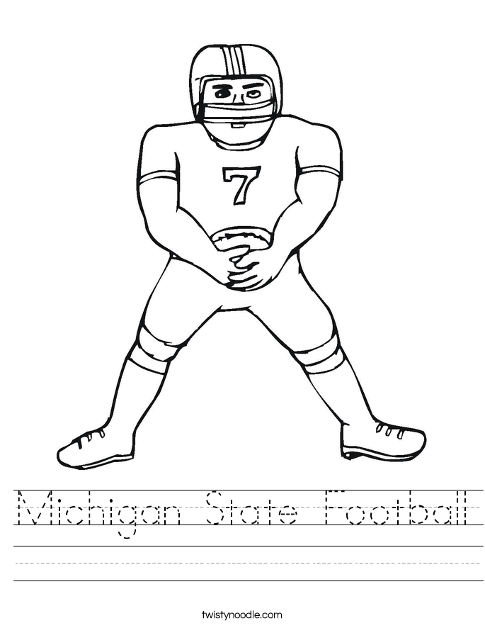 Michigan State Football Worksheet