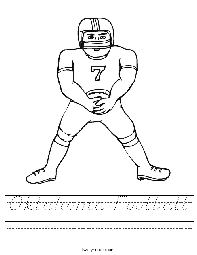 Oklahoma Football Worksheet