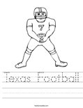 Texas Football Worksheet