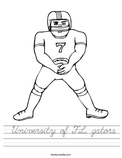 Football Player Worksheet
