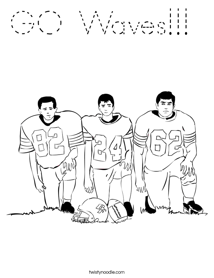 GO Waves!!!  Coloring Page