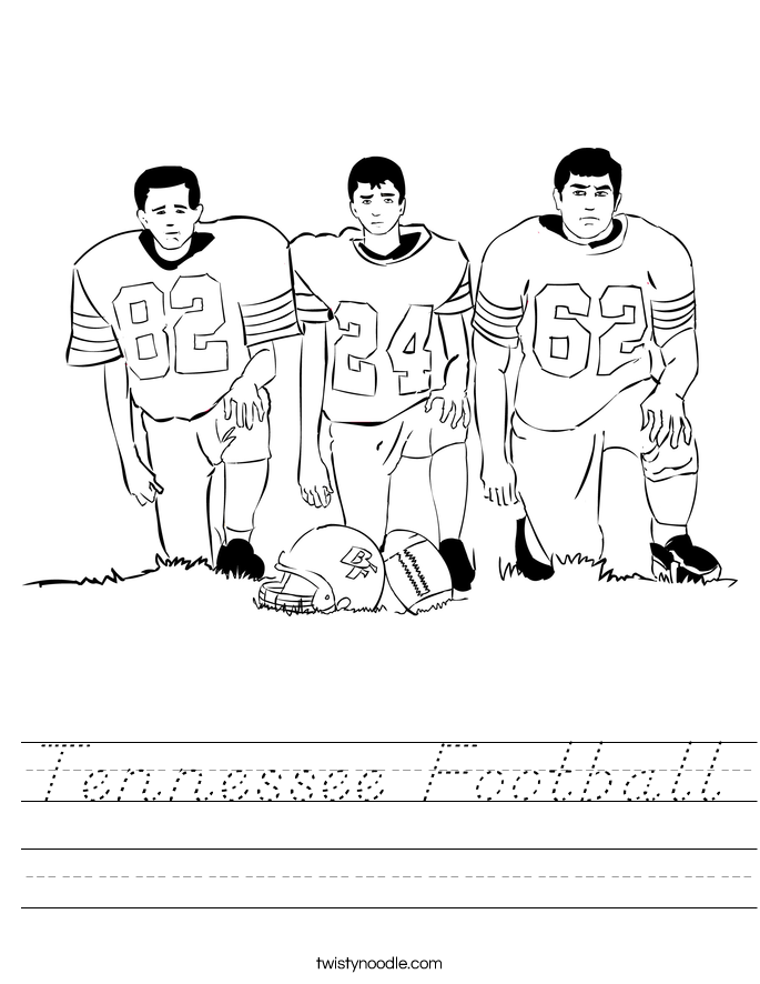 Tennessee Football Worksheet