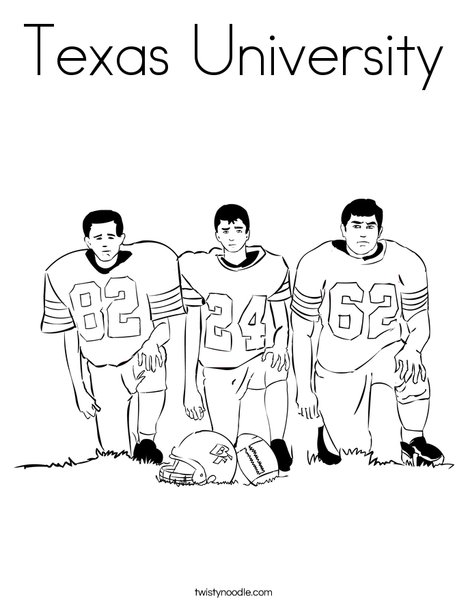 texas university coloring page twisty noodle