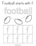 Football starts with f Coloring Page