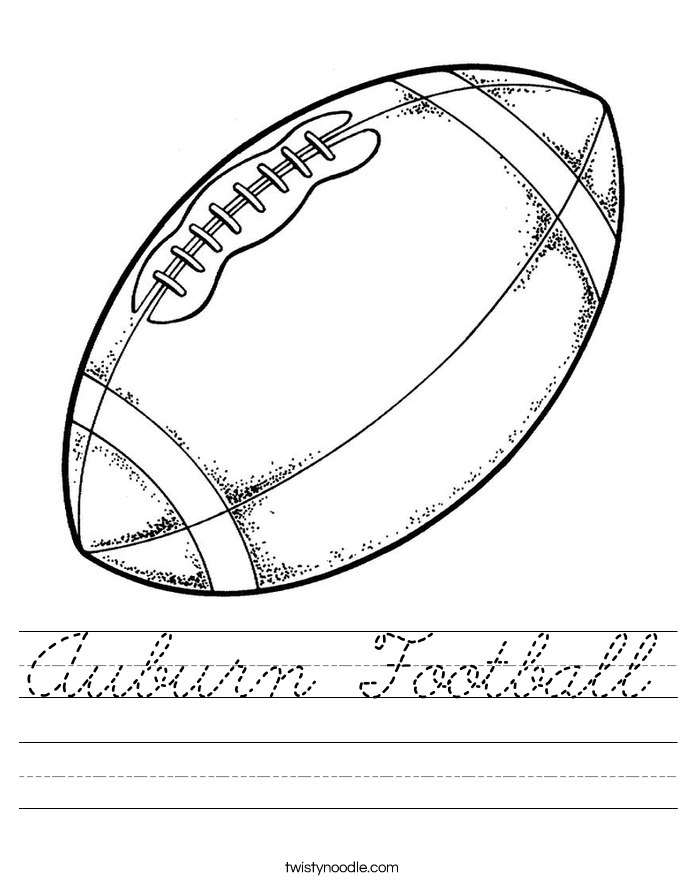 Auburn Football Worksheet