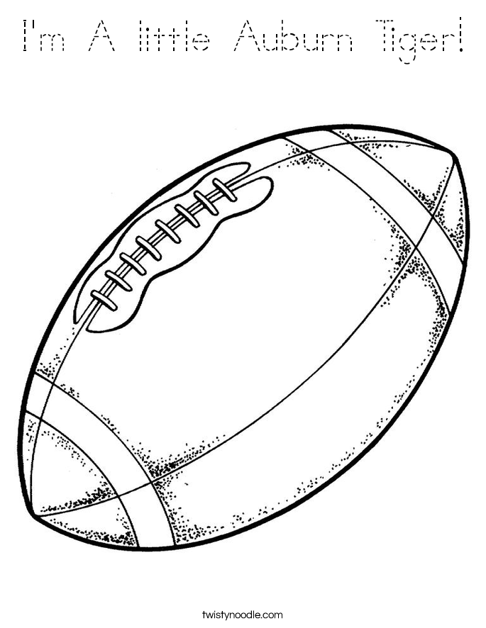 I'm A little Auburn Tiger! Coloring Page