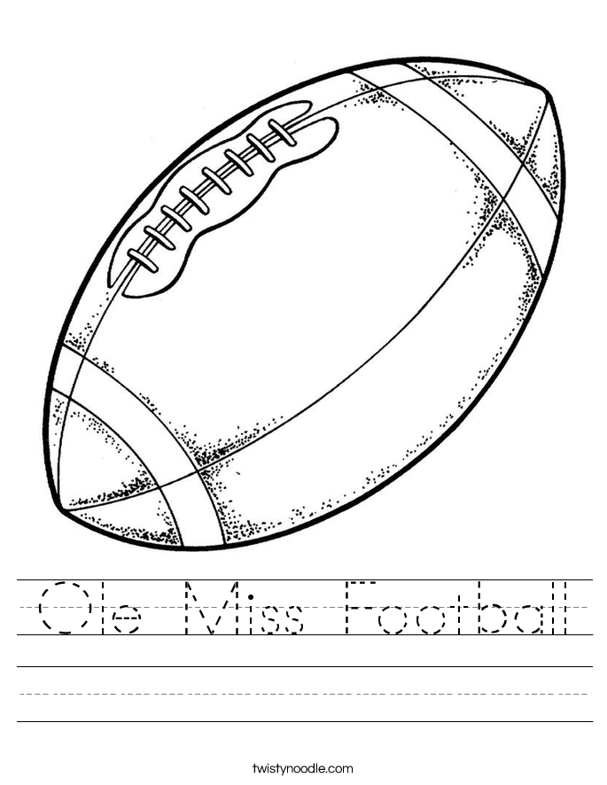 Ole Miss Football Worksheet