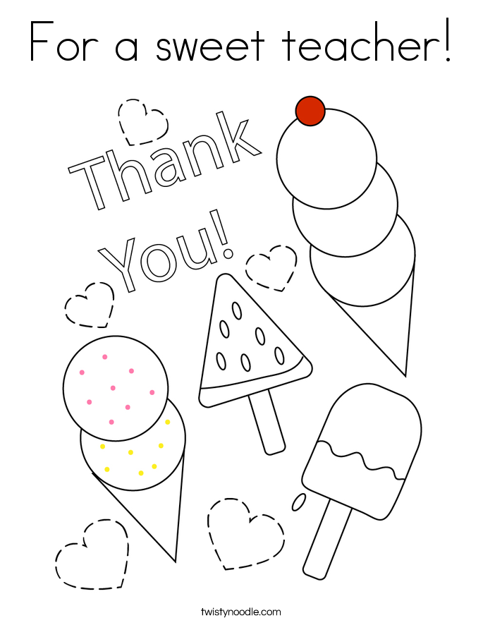 For a sweet teacher! Coloring Page