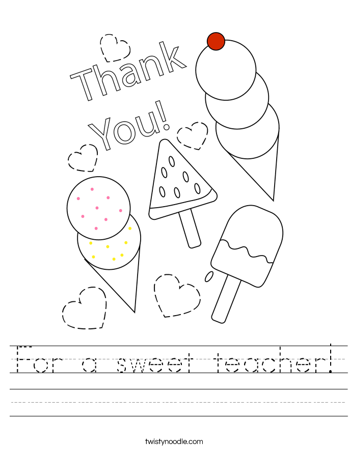For a sweet teacher! Worksheet
