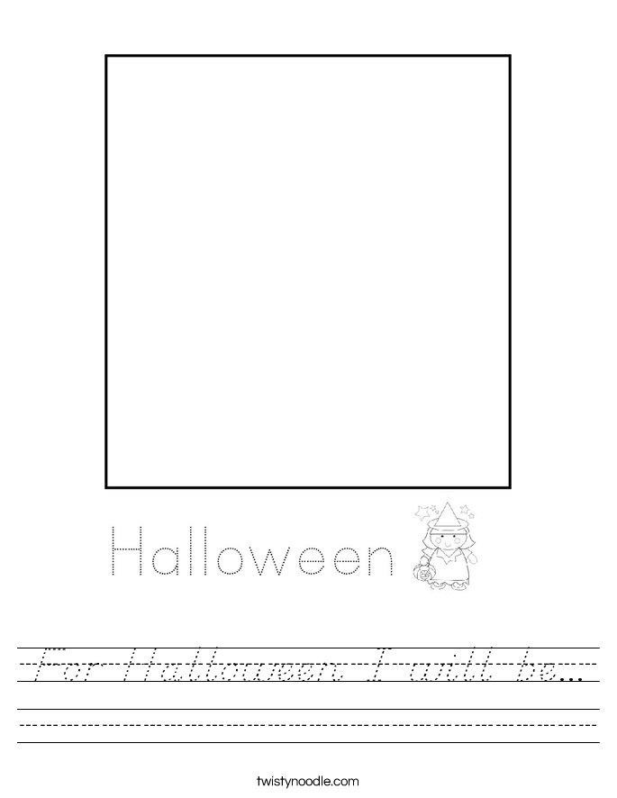 For Halloween I will be... Worksheet
