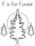 F is for Forest Coloring Page