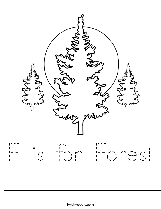 F is for Forest Worksheet