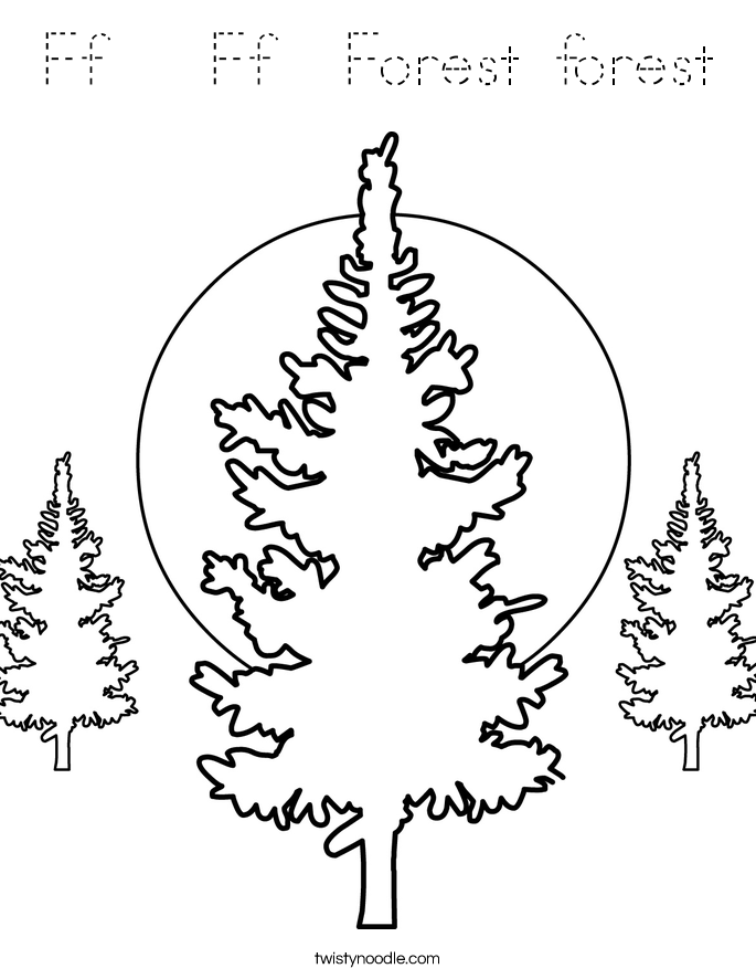 Ff   Ff  Forest forest Coloring Page