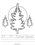 Ff   Ff  Forest forest Worksheet