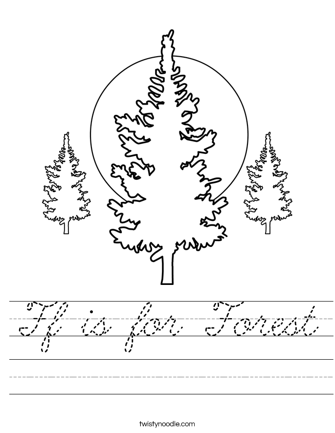 Ff is for Forest Worksheet