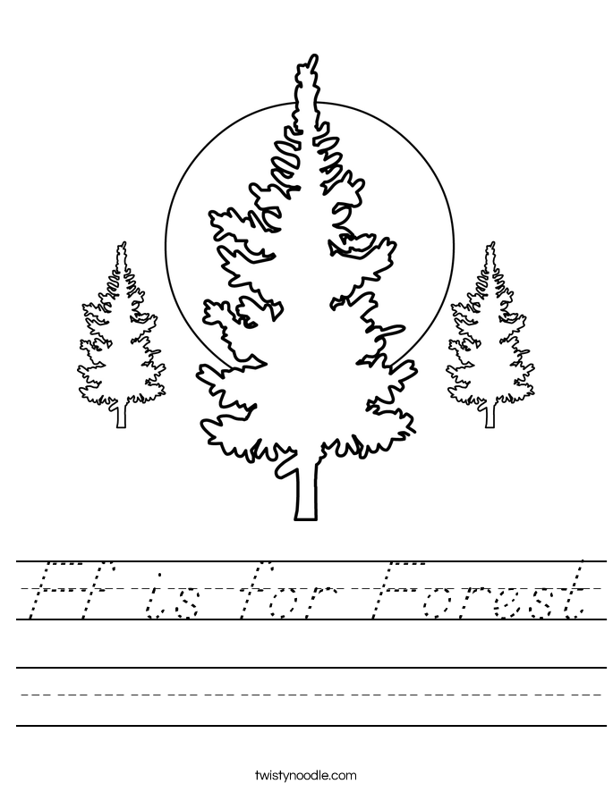 Ff is for Forest Worksheet